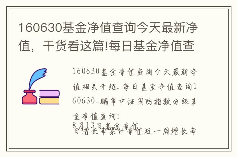 160630基金净值查询今天最新净值，干货看这篇!每日基金净值查询160630