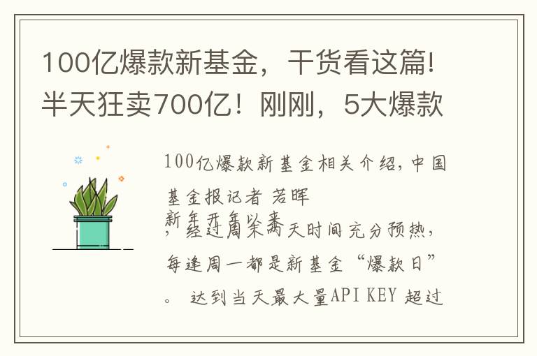 100亿爆款新基金，干货看这篇!半天狂卖700亿！刚刚，5大爆款基金彻底火了