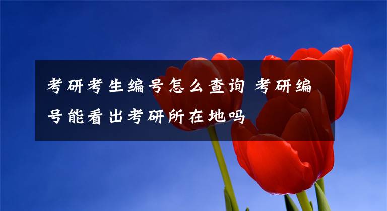 考研考生编号怎么查询 考研编号能看出考研所在地吗