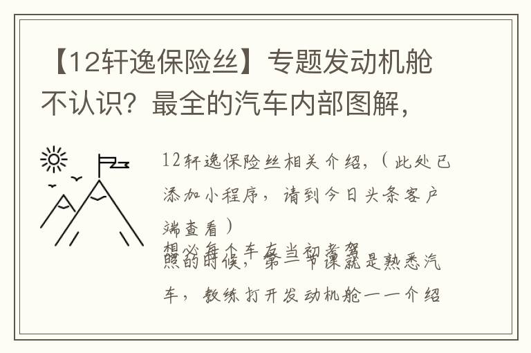 【12轩逸保险丝】专题发动机舱不认识？最全的汽车内部图解，驾校都教不了这么细