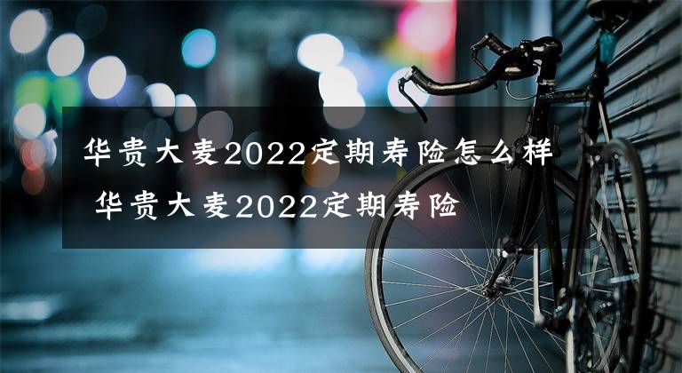 华贵大麦2022定期寿险怎么样 华贵大麦2022定期寿险