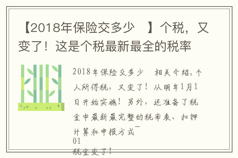 【2018年保险交多少	】个税，又变了！这是个税最新最全的税率表、扣缴计算和申报方式