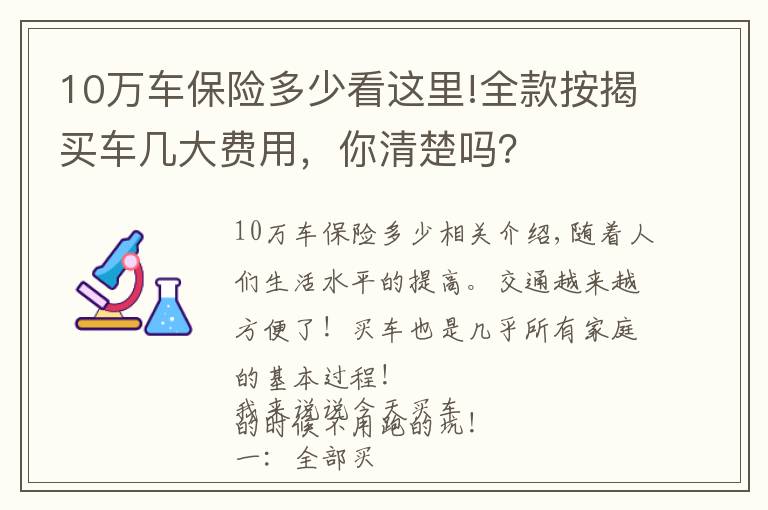 10万车保险多少看这里!全款按揭买车几大费用，你清楚吗？