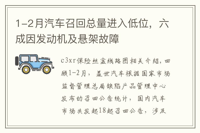 1-2月汽车召回总量进入低位，六成因发动机及悬架故障