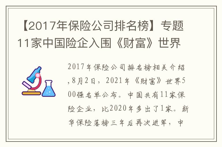 【2017年保险公司排名榜】专题11家中国险企入围《财富》世界500强：中再集团首次上榜 华夏保险跌出榜单