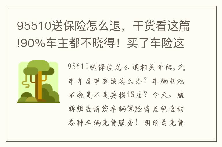 95510送保险怎么退，干货看这篇!90%车主都不晓得！买了车险这些服务都免费