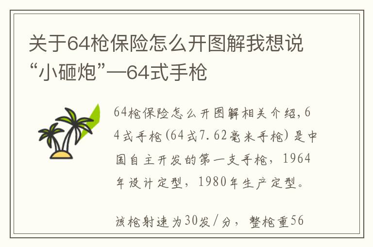 关于64枪保险怎么开图解我想说“小砸炮”—64式手枪