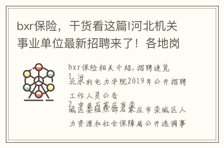 bxr保险，干货看这篇!河北机关事业单位最新招聘来了！各地岗位众多，抓紧报名