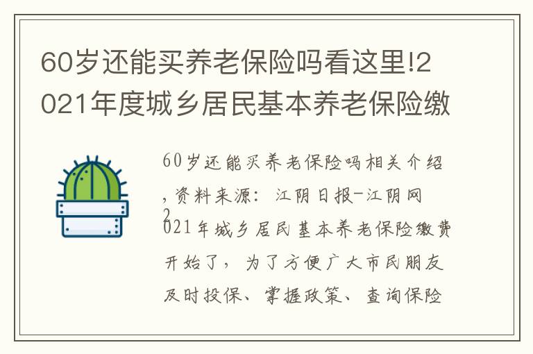 60岁还能买养老保险吗看这里!2021年度城乡居民基本养老保险缴费开始啦