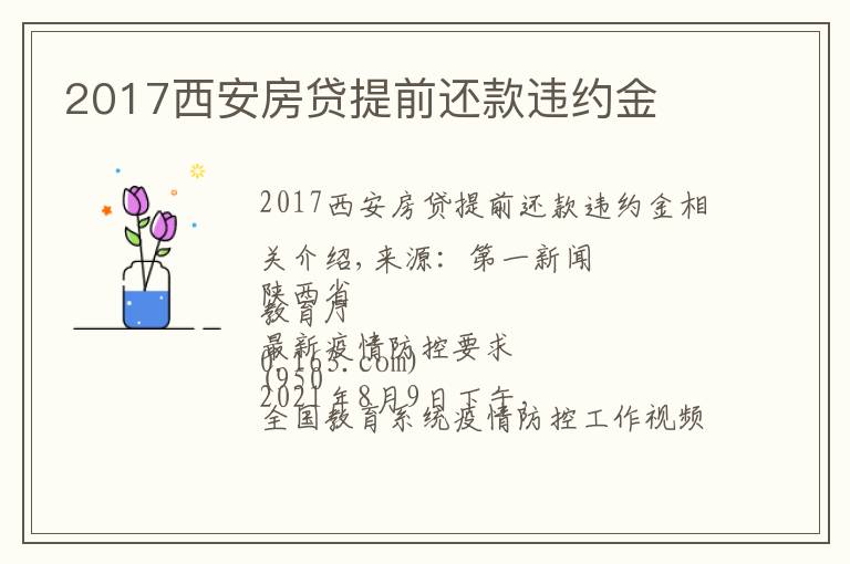 2017西安房贷提前还款违约金