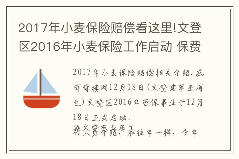 2017年小麦保险赔偿看这里!文登区2016年小麦保险工作启动 保费为每亩15元