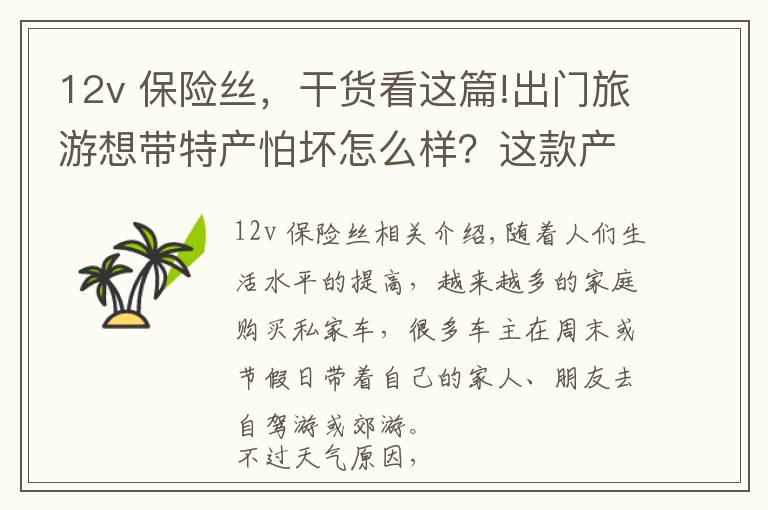 12v 保险丝，干货看这篇!出门旅游想带特产怕坏怎么样？这款产品完全打消了顾虑