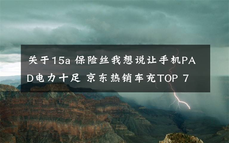 关于15a 保险丝我想说让手机PAD电力十足 京东热销车充TOP 7