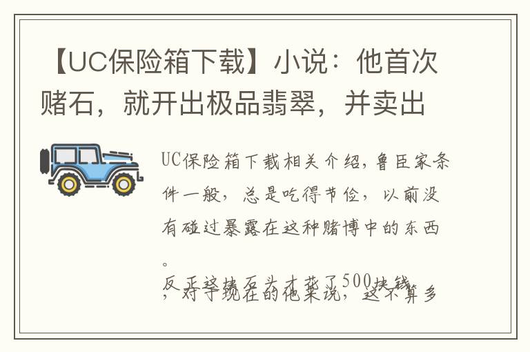 【UC保险箱下载】小说：他首次赌石，就开出极品翡翠，并卖出高价