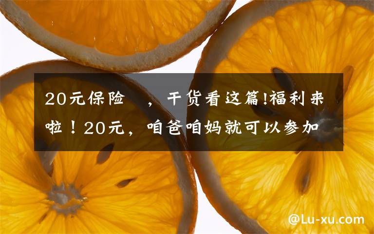 20元保险 ，干货看这篇!福利来啦！20元，咱爸咱妈就可以参加意外伤害保险啦！