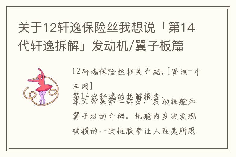 关于12轩逸保险丝我想说「第14代轩逸拆解」发动机/翼子板篇 隔热隔音有待提升