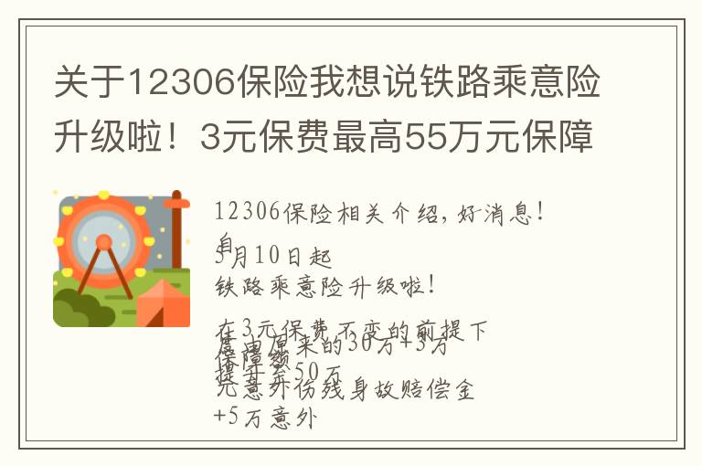 关于12306保险我想说铁路乘意险升级啦！3元保费最高55万元保障