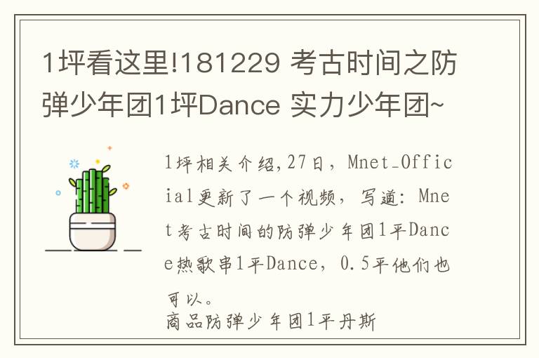 1坪看这里!181229 考古时间之防弹少年团1坪Dance 实力少年团~