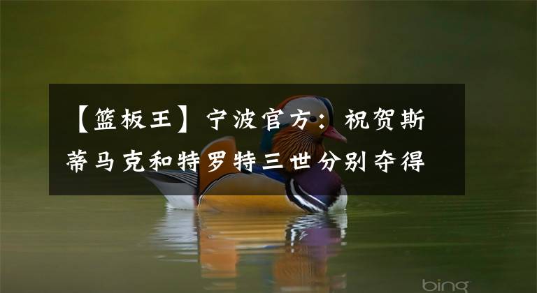 【篮板王】宁波官方：祝贺斯蒂马克和特罗特三世分别夺得篮板王和抢断王。