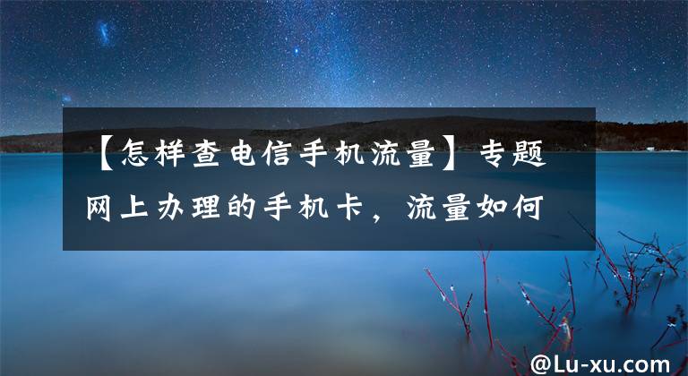 【怎样查电信手机流量】专题网上办理的手机卡，流量如何查询，如何实时监控流量动向。