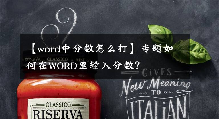 【word中分数怎么打】专题如何在WORD里输入分数？