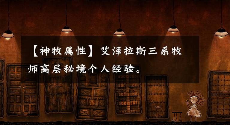 【神牧属性】艾泽拉斯三系牧师高层秘境个人经验。