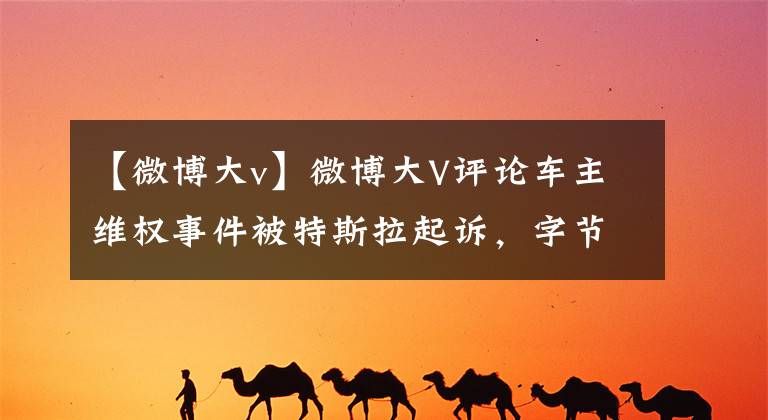 【微博大v】微博大V评论车主维权事件被特斯拉起诉，字节、微博也被起诉。