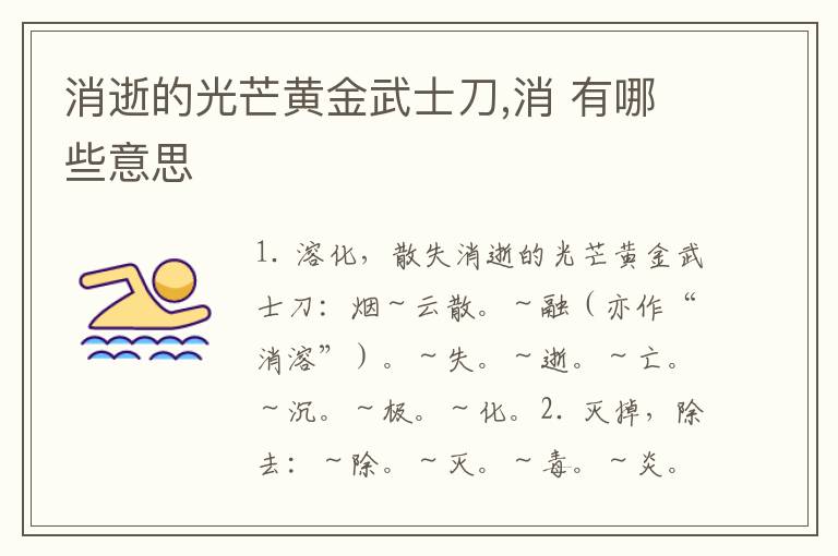 消逝的光芒黄金武士刀,消 有哪些意思