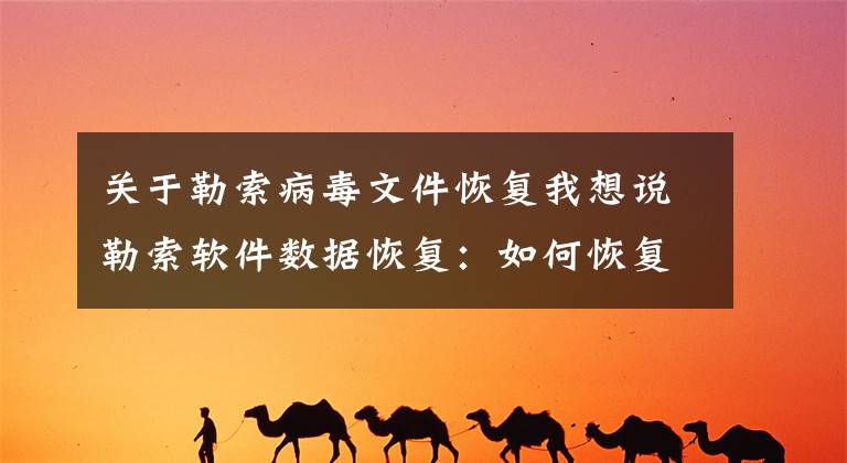 关于勒索病毒文件恢复我想说勒索软件数据恢复：如何恢复勒索软件加密文件？