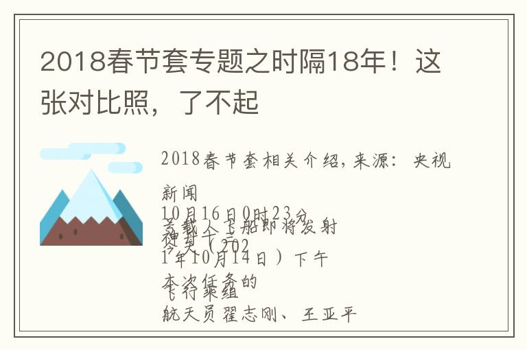 2018春节套专题之时隔18年！这张对比照，了不起