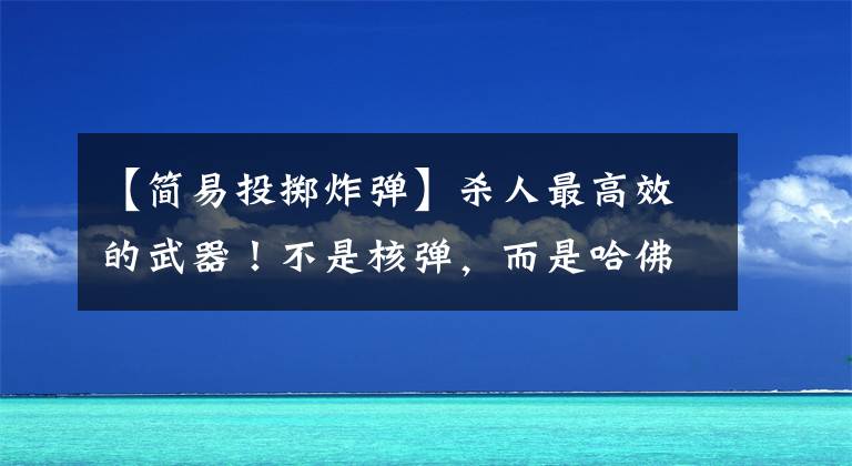 【简易投掷炸弹】杀人最高效的武器！不是核弹，而是哈佛科学家发明的这种简单炸弹
