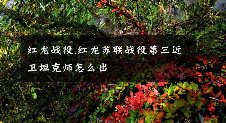 红龙战役,红龙苏联战役第三近卫坦克师怎么出