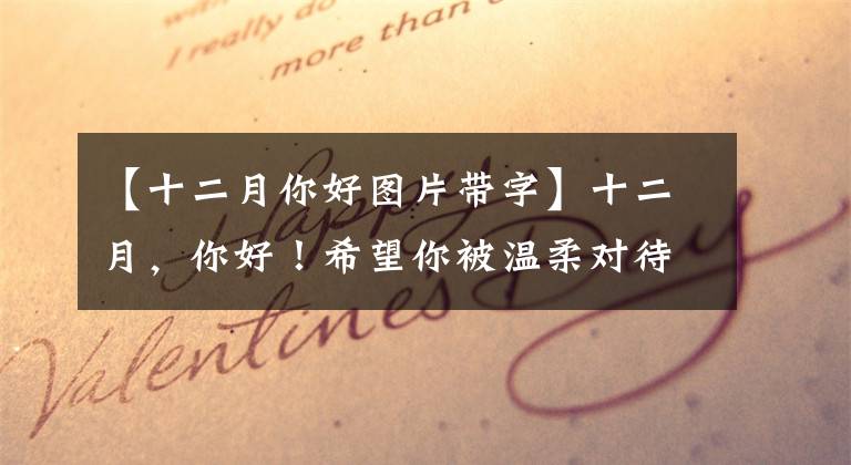 【十二月你好图片带字】十二月，你好！希望你被温柔对待，得到的都是想要的。