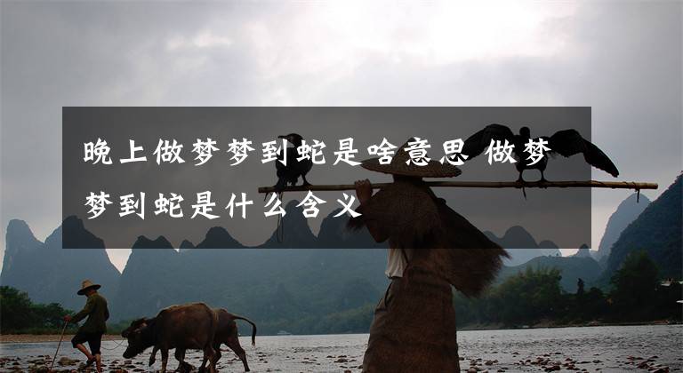 晚上做梦梦到蛇是啥意思 做梦梦到蛇是什么含义