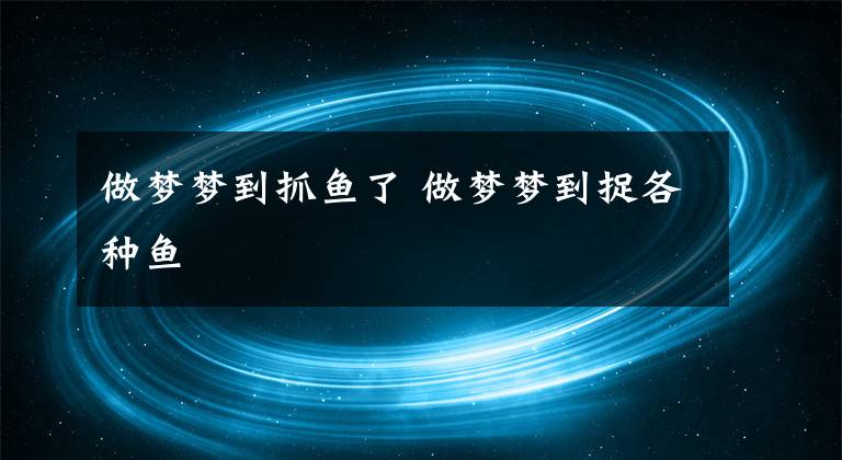 做梦梦到抓鱼了 做梦梦到捉各种鱼