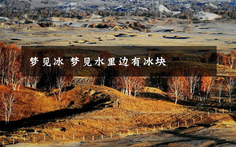 梦见冰 梦见水里边有冰块