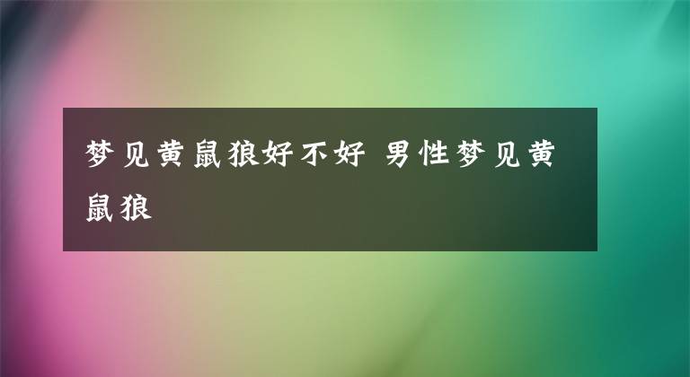 梦见黄鼠狼好不好 男性梦见黄鼠狼