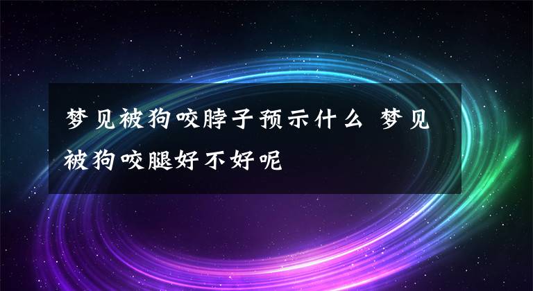 梦见被狗咬脖子预示什么 梦见被狗咬腿好不好呢