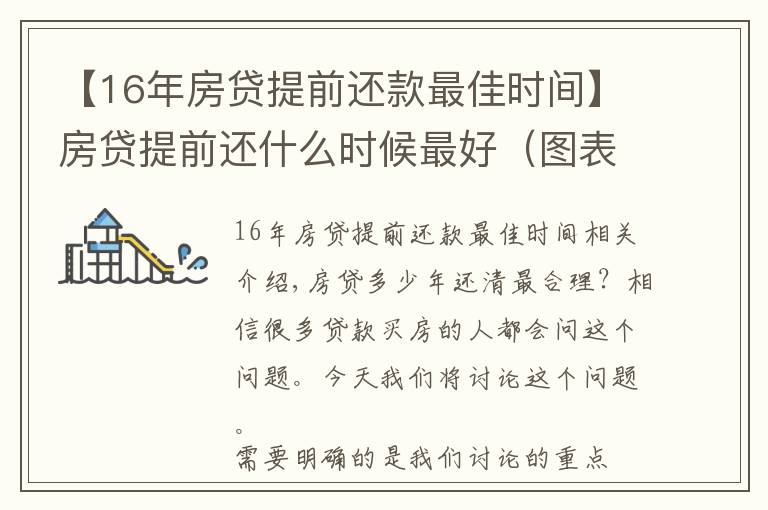 【16年房贷提前还款最佳时间】房贷提前还什么时候最好（图表轻松看懂）