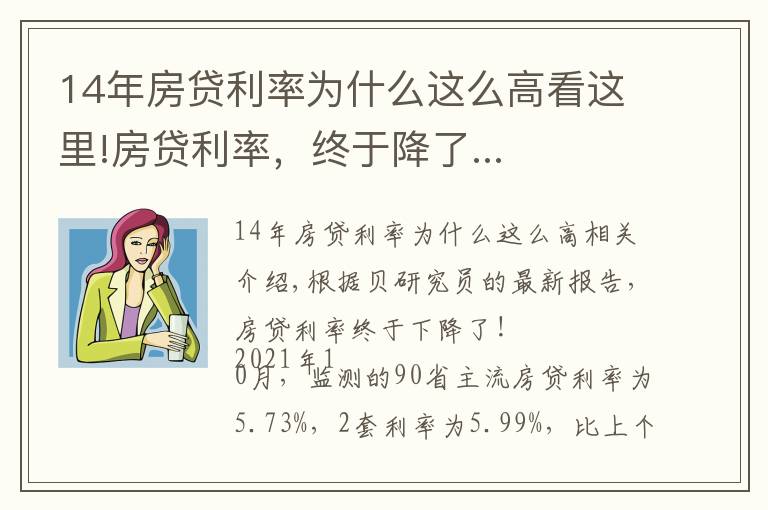 14年房贷利率为什么这么高看这里!房贷利率，终于降了...