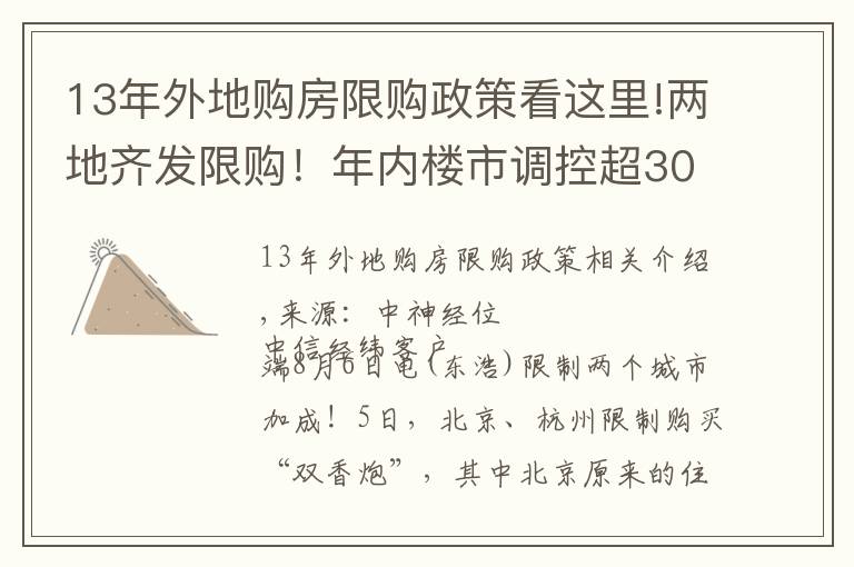 13年外地购房限购政策看这里!两地齐发限购！年内楼市调控超300次 或倒逼房价下跌