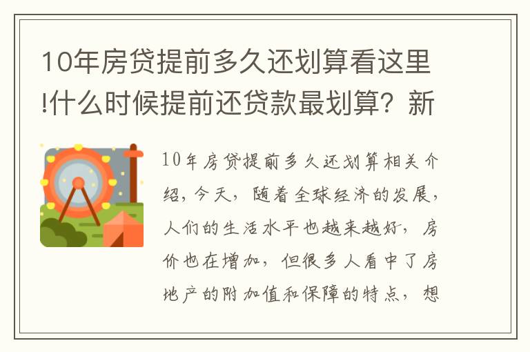 10年房贷提前多久还划算看这里!什么时候提前还贷款最划算？新规定下，尽量在这个时间点之前