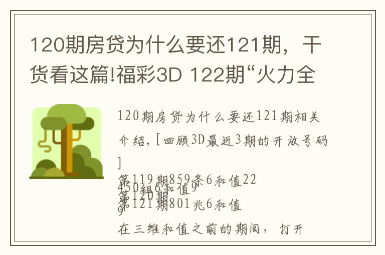 120期房贷为什么要还121期，干货看这篇!福彩3D 122期“火力全开”推荐