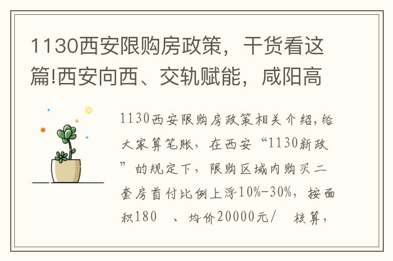 1130西安限购房政策，干货看这篇!西安向西、交轨赋能，咸阳高铁新城强势崛起