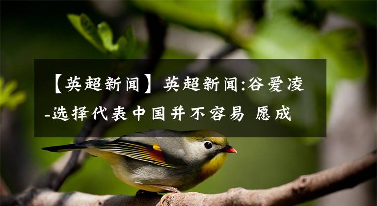 【英超新闻】英超新闻:谷爱凌-选择代表中国并不容易 愿成为一座桥梁