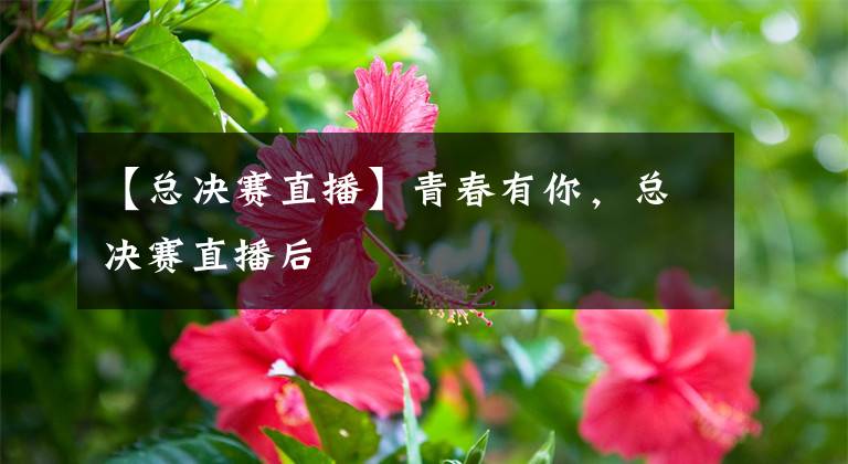 【总决赛直播】青春有你，总决赛直播后