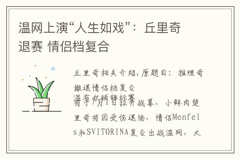 温网上演“人生如戏”：丘里奇退赛 情侣档复合