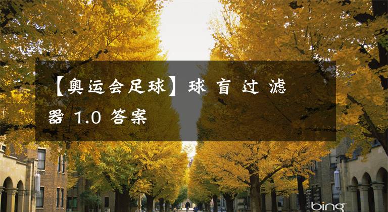 【奥运会足球】球 盲 过 滤 器 1.0 答案