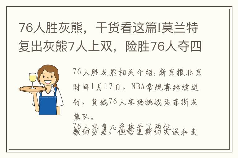76人胜灰熊，干货看这篇!莫兰特复出灰熊7人上双，险胜76人夺四连胜