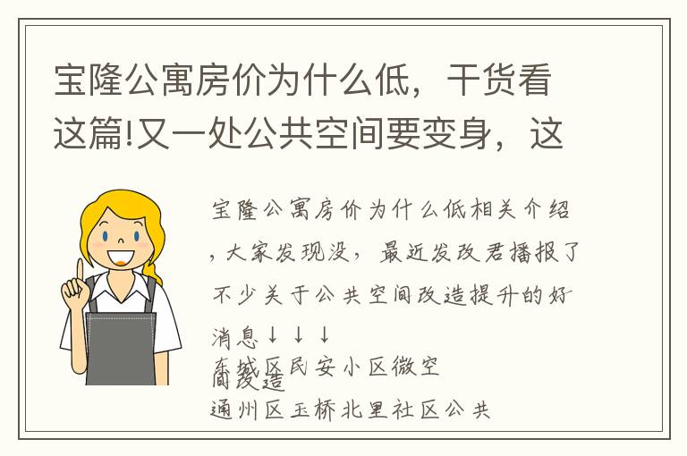 宝隆公寓房价为什么低，干货看这篇!又一处公共空间要变身，这次是在丰台区